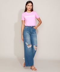 T-Shirt-Feminina-Mindset--Exhausted--Manga-Curta-Decote-Redondo-Rosa-9978732-Rosa_5