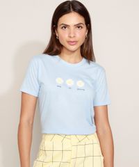 T-Shirt-Feminina-Mindset-Margaridas-Manga-Curta-Decote-Redondo-Azul-Claro-9977033-Azul_Claro_1