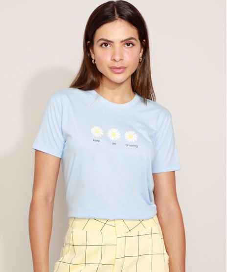 T-Shirt-Feminina-Mindset-Margaridas-Manga-Curta-Decote-Redondo-Azul-Claro-9977033-Azul_Claro_1