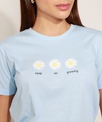 T-Shirt-Feminina-Mindset-Margaridas-Manga-Curta-Decote-Redondo-Azul-Claro-9977033-Azul_Claro_2