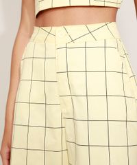 Calca-Feminina-Mindset-Pantalona-Cintura-Alta-Estampada-Xadrez-Amarela-9980261-Amarelo_4