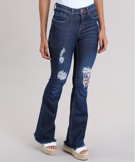 flare destroyed jeans