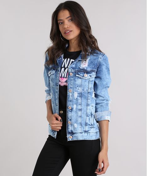 jaqueta jeans feminina juvenil