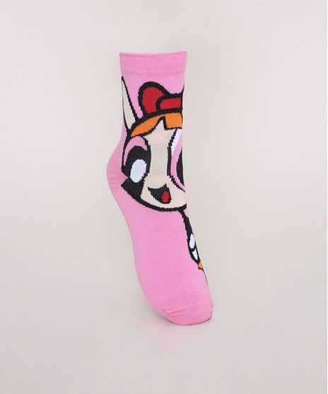 Meia-Feminina-Cano-Alto-As-Meninas-Super-Poderosas-Rosa-9971627-Rosa_1