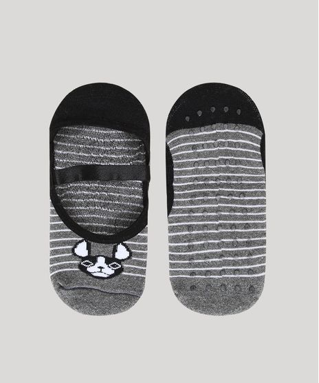 Meia-Feminina-Sapatilha-Antiderrapante-Listrada-Preta-9971628-Preto_1