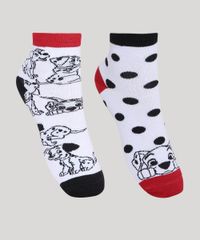 Kit-de-2-Meias-Femininas-Cano-Medio-101-Dalmatas-Branco-9971620-Branco_1