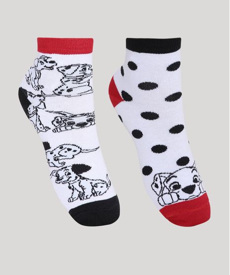 Kit-de-2-Meias-Femininas-Cano-Medio-101-Dalmatas-Branco-9971620-Branco_1