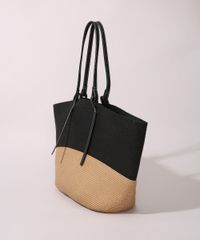 Bolsa-Feminina-de-Palha-Grande-Bicolor-Preta-9961407-Preto_4
