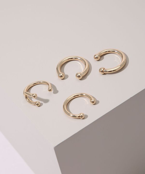 Kit de 4 Anéis Piercing Dourado M