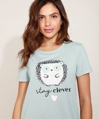 Camisola-Feminina-Porco-Espinho--Stay-Clever--Manga-Curta-Azul-Claro-9975106-Azul_Claro_4