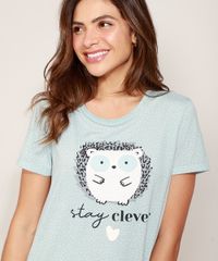 Camisola-Feminina-Porco-Espinho--Stay-Clever--Manga-Curta-Azul-Claro-9975106-Azul_Claro_6