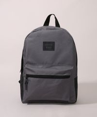 Mochila-de-Nylon-Feminina-Grande-com-Bolsos-Chumbo-9973354-Chumbo_1
