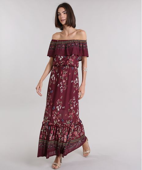 Vestido-Longo-Ombro-a-Ombro-Estampado-Floral-Vinho-8968703-Vinho_1