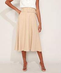 Saia-Feminina-Midi-com-Cinto-Kaki-9948952-Kaki_1