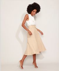 Saia-Feminina-Midi-com-Cinto-Kaki-9948952-Kaki_3