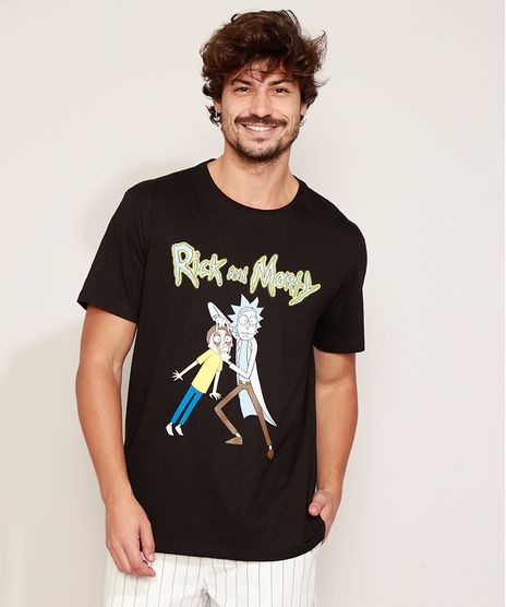 Camiseta-Masculina-Rick-And-Morthy-Manga-Curta-Gola-Careca-Preta-9973215-Preto_1
