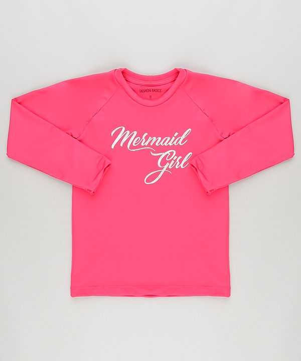Blusa "Mermaid Girl" com Proteção UV50+ Rosa Escuro 4