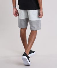 Bermuda-Relaxed-em-Moletom-com-Recorte-Cinza-Mescla-Claro-9049382-Cinza_Mescla_Claro_2