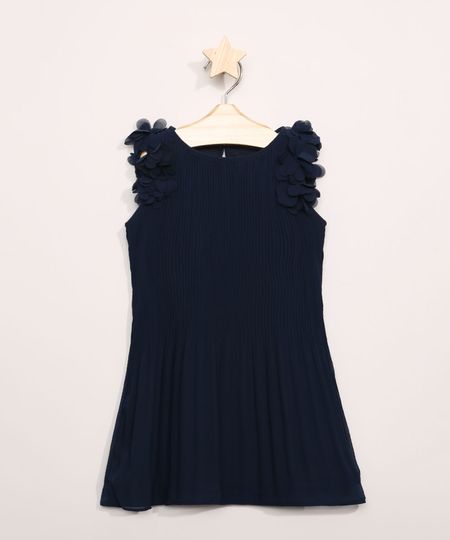 Vestido-Infantil-Plissado-com-Flores-Sem-Manga-Azul-Marinho-9953645-Azul_Marinho_1 Vestido-Infantil-Plissado-com-Flores-Sem-Manga-Azul-Marinho-9953645-Azul_Marinho_1