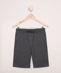 Bermuda-de-Moletom-Juvenil-Slim-com-Bolso-Cinza-Mescla-Escuro-9552521-Cinza_Mescla_Escuro_1