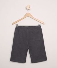 Bermuda-de-Moletom-Juvenil-Slim-com-Bolso-Cinza-Mescla-Escuro-9552521-Cinza_Mescla_Escuro_2