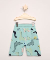 Bermuda-de-Moletom-Infantil-Estampada-de-Dinossauros-com-Bolsos-Azul-Claro-9964049-Azul_Claro_2