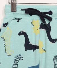 Bermuda-de-Moletom-Infantil-Estampada-de-Dinossauros-com-Bolsos-Azul-Claro-9964049-Azul_Claro_3