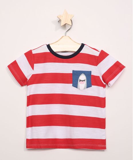 Camiseta-Infantil-Listrada-com-Bolso-e-Tubarao-Manga-Curta-Vermelha-9963502-Vermelho_1