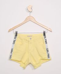 Short-de-Sarja-Juvenil-com-Faixa-Lateral--Girl-Pwr--Amarelo-9966125-Amarelo_1