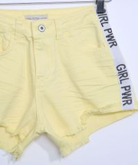Short-de-Sarja-Juvenil-com-Faixa-Lateral--Girl-Pwr--Amarelo-9966125-Amarelo_3