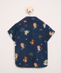 Camisa-Infantil-Estampada-de-Animais-Manga-Curta-Azul-Marinho-9966383-Azul_Marinho_2