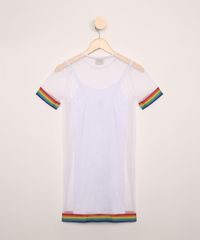Vestido-de-Tule-Juvenil-com--Brilho-e-Faixa-Listrada-Manga-Curta-Branco-9967656-Branco_2