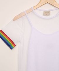 Vestido-de-Tule-Juvenil-com--Brilho-e-Faixa-Listrada-Manga-Curta-Branco-9967656-Branco_4