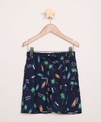 Bermuda-Surf-Infantil-Estampada-Icones-de-Praia-com-Cordao-e-Bolsos-Azul-Marinho-9962806-Azul_Marinho_1