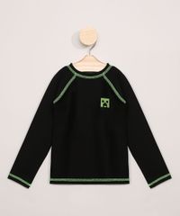 Camiseta-de-Praia-Infantil-Minecraft-Manga-Longa-com-Protecao-UV50--Preta-9966220-Preto_1