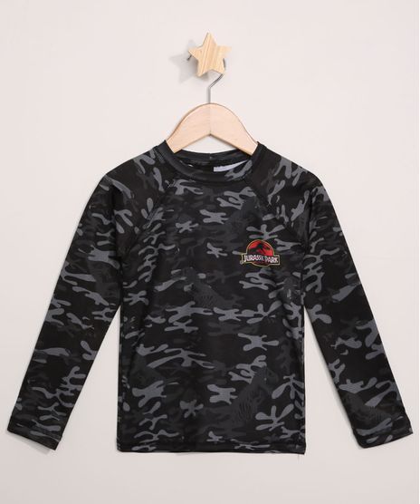 Camiseta-de-Praia-Jurassic-Park-Estampada-Camuflada-Manga-Longa-com-Protecao-UV50--Preta-9966209-Preto_1