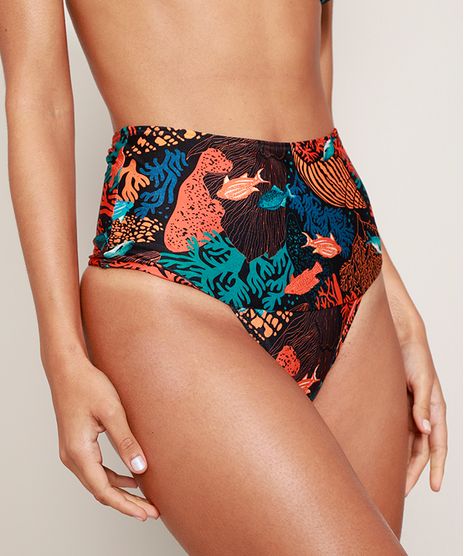 Biquini-Calcinha-Hot-Pant-Estampado-Peixes-Protecao-UV50--Multicor-9966560-Multicor_1