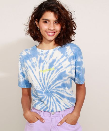 Camiseta-Feminina-Estampada-Tie-Dye--Optimist--Manga-Curta-Decote-Redondo-Azul-9974090-Azul_1 Camiseta-Feminina-Estampada-Tie-Dye--Optimist--Manga-Curta-Decote-Redondo-Azul-9974090-Azul_1