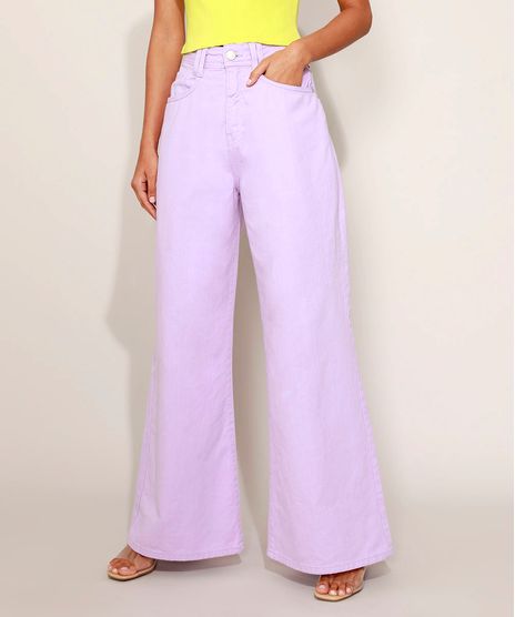 Calca-de-Sarja-Feminina-Wide-Pantalona-Cintura-Alta-Lilas-9974482-Lilas_1