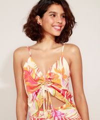 Regata-Feminina-Cropped-Estampada-Folhagem-com-Franzido-Alca-Fina-Decote-V-Off-White-9967561-Off_White_5