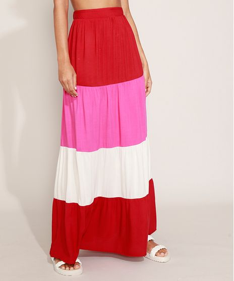 Saia-Feminina-Longa-com-Recortes-Vermelha-9973740-Vermelho_1