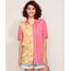Camisa-Feminina-Estampada-Listras-e-Bananas-Manga-Curta-Coral-9968087-Coral_1