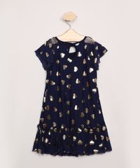 Vestido-de-Tule-Infantil-Estampado-de-Coracoes-Metalizado-Manga-Curta-Azul-Marinho-9967897-Azul_Marinho_2