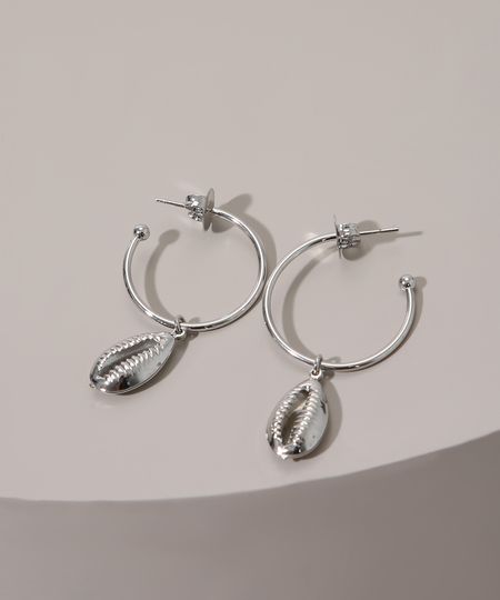 Brinco-Feminino-de-Argola-com-Buzios-Prateado-9976680-Prateado_1