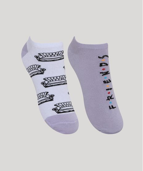 Kit-de-2-Meias-Femininas-Cano-Baixo-Friends-Multicor-9971702-Multicor_1