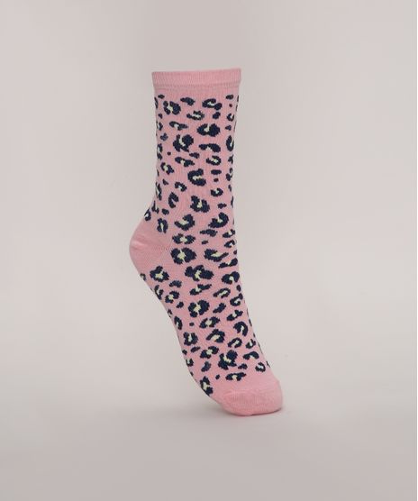 Meia-Feminina-Cano-Alto-Estampada-Animal-Print-Onca-Rosa-9971350-Rosa_1