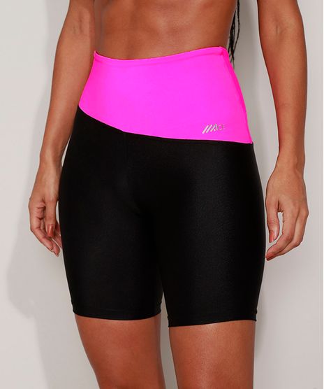 Bermuda-Feminina-Esportiva-Ace-Cintura-Alta-Color-Block-Preta-9968026-Preto_1