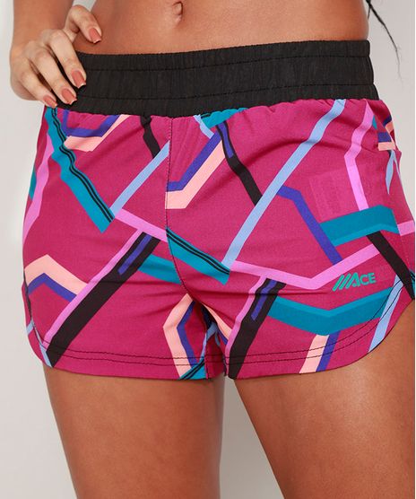 Short-Feminino-Esportivo-Ace-Running-Estampado-Geometrico-Pink-9968031-Pink_1