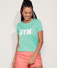 Blusa Esportiva Feminina Decote Redondo Verde Claro frente