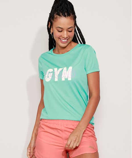 Blusa Esportiva Feminina Decote Redondo Verde Claro frente